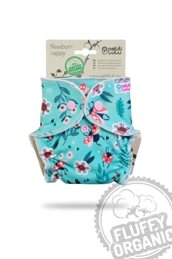 Petit Lulu Newborn Nappy Ladybirds in the meadow