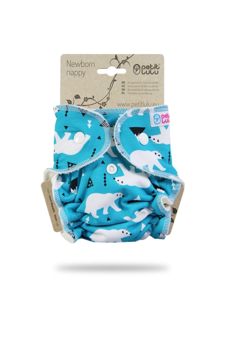 Petit Lulu Newborn Nappy polar bears