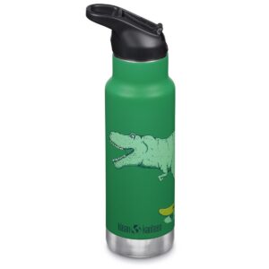 Kid Kanteen Insulated Narrow Classic Thermosfles met Flip Sportdop ml Dino Skate Black
